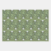 植物性ロータスパネルパターン – ホワイトロータス ラッピングペーパーシート (正面)