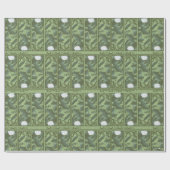 植物性ロータスパネルパターン – ホワイトロータス ラッピングペーパー (フラット)