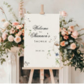 植物性ワイルドフラワーウェルカムサイン | ブライダルシャワー ポスター