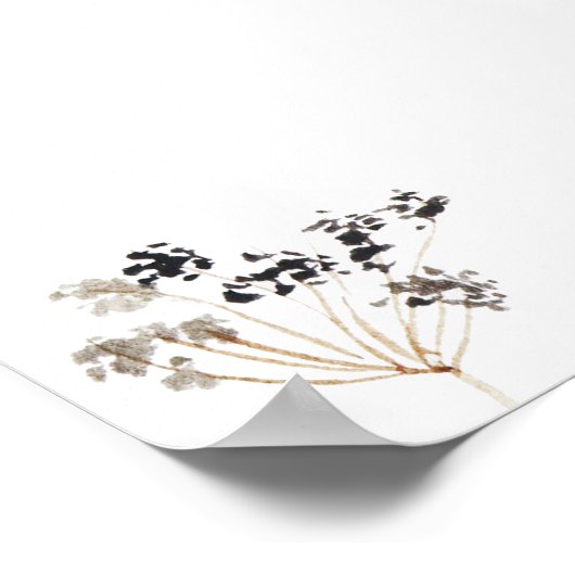 植物性ワイルドフラワーウェルカムサイン | ブライダルシャワー ポスター (角)