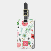 植物性ワイルドフラワーオールオーバープリント ラゲッジタグ (正面縦)