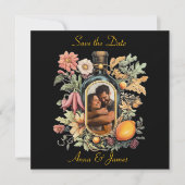 植物性ワインボトル、日付を保存 シーズンカード (正面)