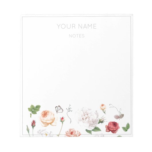 植物性ヴィンテージバラメモ帳 ノートパッド (正面)