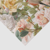 植物性ヴィンテージピンクイエローローズバードデコップページ 薄葉紙 (詳細)