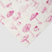 植物性ヴィンテージピンクホワイトマッシュルームパターン 薄葉紙 (詳細)