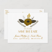 植物性ヴィンテージフローラ日付はがきを保存 案内ポストカード (正面/裏面)