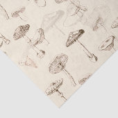 植物性ヴィンテージベージュマッシュルームパターン 薄葉紙 (詳細)