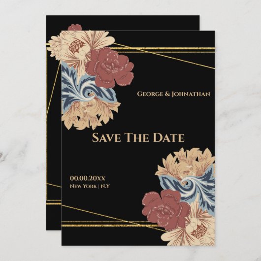 植物性ヴィンテージ大型絵を描花 セーブザデート (正面/裏面)