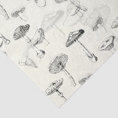 植物性ヴィンテージ白黒キノコ型 薄葉紙 (詳細)