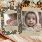 植物性ヴィンテージ秋2写真誕生のお知らせ 招待状