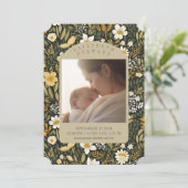 植物性ヴィンテージ秋2写真誕生のお知らせ 招待状 (スタンド正面)