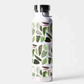 植物性ヴィンテージ緑葉の ウォーターボトル (左面)
