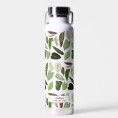 植物性ヴィンテージ緑葉の ウォーターボトル (正面)