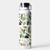 植物性ヴィンテージ緑葉の ウォーターボトル (背面)
