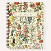 植物性ヴィンテージ野草フローラ パーソナライズされた ノートブック (正面)
