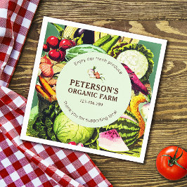 植物性ヴィンテージ野菜ローカル農家ラベル スタンダードカクテルナプキン
