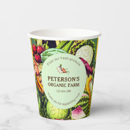 植物性ヴィンテージ野菜ローカル農家ラベル 紙コップ