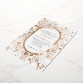 植物性中性水色フローラ庭園の結婚式 箔招待状 (回転した状態)