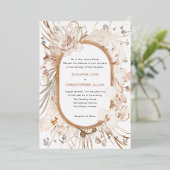 植物性中性水色フローラ庭園の結婚式 箔招待状 (立ち正面)
