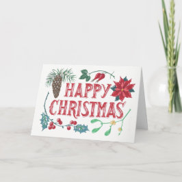 植物性伝統的クリスマス シーズンカード