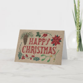 植物性伝統的クリスマス シーズンカード
