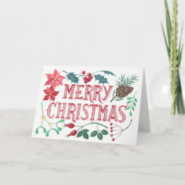 植物性伝統的クリスマス シーズンカード