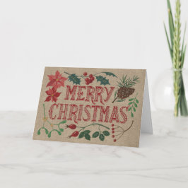 植物性伝統的クリスマス シーズンカード