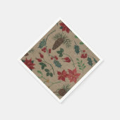 植物性伝統的クリスマス スタンダードカクテルナプキン (角)