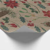 植物性伝統的クリスマス ラッピングペーパー (角)