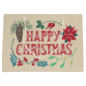 植物性伝統的クリスマス ラージペーパーバッグ (正面)