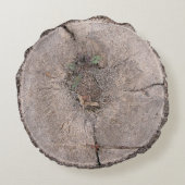 植物性切りヤシの木の樹皮の写真ラウンドピロー ラウンドクッション (裏面)