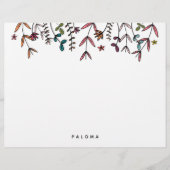 植物性図解入りの、写真付きのパーソナライズされたフローラ レターヘッド (正面)