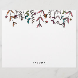 植物性図解入りの、写真付きのパーソナライズされたフローラ レターヘッド