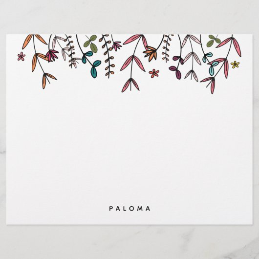 植物性図解入りの、写真付きのパーソナライズされたフローラ レターヘッド (正面)