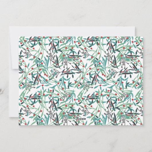 植物性図解入りの、写真付きのモチーフの写真 シーズンカード (裏面)