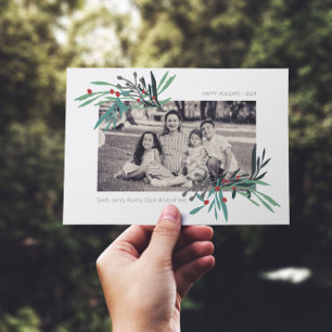 植物性図解入りの、写真付きのモチーフの写真 シーズンカード