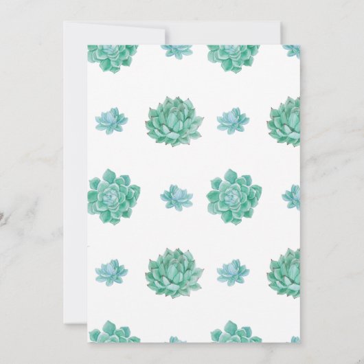 植物性多汁性グリーン結婚式招待状 招待状 (裏面)