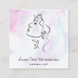 *~*植物性女性線芸術女神グリーンリーQR スクエア名刺