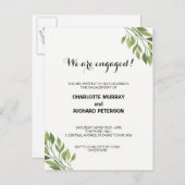植物性婚約パーティ招待状 インビテーションポストカード (正面/裏面)
