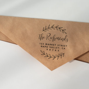 植物性差出人住所モダンスクリプトのファミリ名 ラバースタンプ