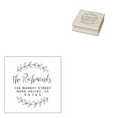 植物性差出人住所モダンスクリプトのファミリ名 ラバースタンプ (押印)