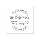 植物性差出人住所モダンスクリプトのファミリ名 ラバースタンプ (インプリント)