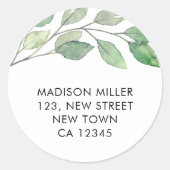 植物性差出人住所 ラウンドシール (正面)