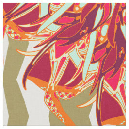 植物性幾何学的ブルゴーニュ ファブリック