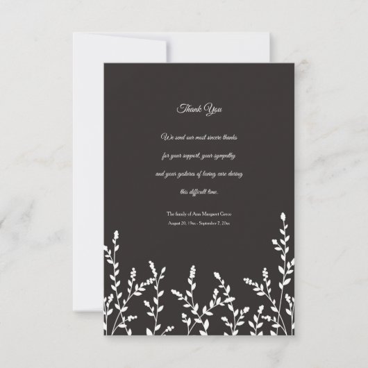植物性悔やみや弔慰サンキューカード 招待状 (正面)