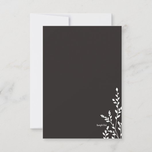 植物性悔やみや弔慰サンキューカード 招待状 (裏面)