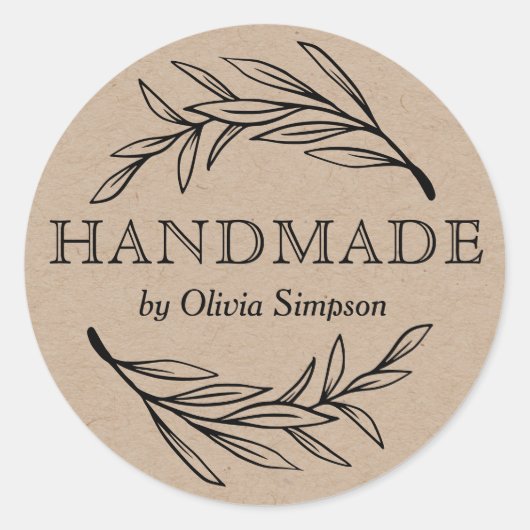 植物性手作り小事パーソナライズされた業 ラウンドシール (正面)