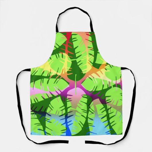 植物性抽象芸術バナナ葉 エプロン (正面)