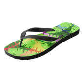 植物性抽象芸術バナナ葉 ビーチサンダル (アングル)