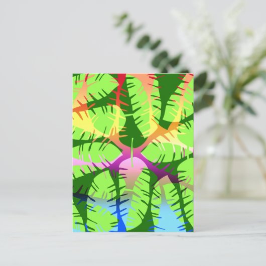植物性抽象芸術バナナ葉 ポストカード (スタンド正面)